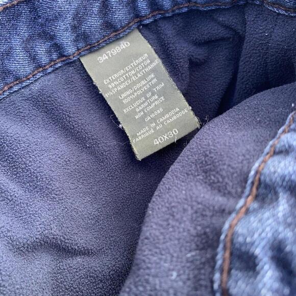 BC Clothing Mens Fleece Lined Medium Wash Blue Jeans Straight Leg 40x30 READ​​ - Picture 4 of 12